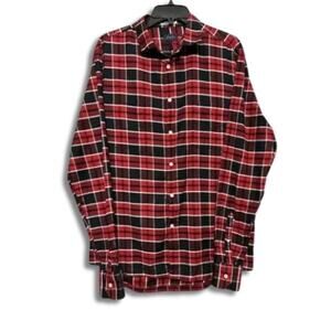 Good Man Plaid Pattern Shirt Long Sleeves Button-Up Flannel Pockets Red M NWOT